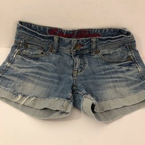 E Land Cut Off Denim Shorts SZ P XS Waist 25/26, EU SZ 160/66A, 5/pocket